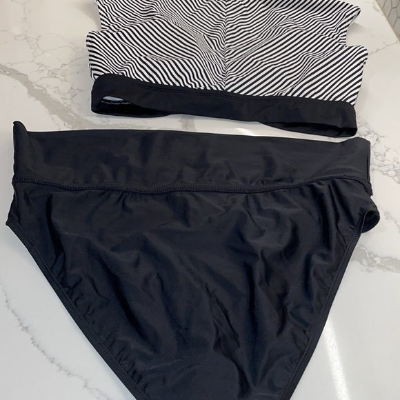 Blue Rod Beattie Bikini 2PC Black & White Inside the Lines NWT Size 12 - Picture 9 of 10